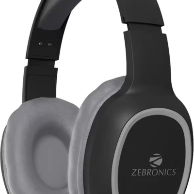 ZEBRONICS Zeb- Thunder, With 60H Backup, BT v5.3, Gaming Mode, ENC, AUX, mSD, Dual Pairing Bluetooth  (Black, On the Ear)
