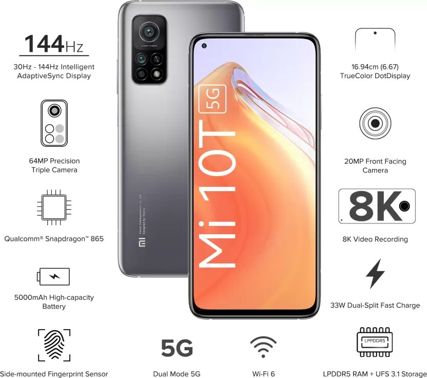 Mi 10T (Lunar Silver, 128 GB) (8 GB RAM) - Image 2